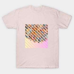 Pink Gradient Floral abstract illustration truck art T-Shirt